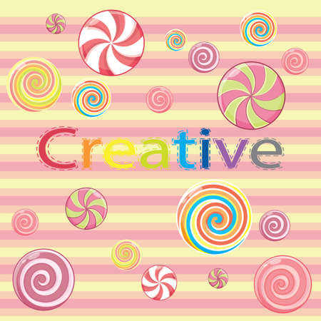 Striped mints without the wrapper design element. Christmas, New Year, winter holiday, dessert, new years eve, and foodstuffs. Vectorのイラスト素材