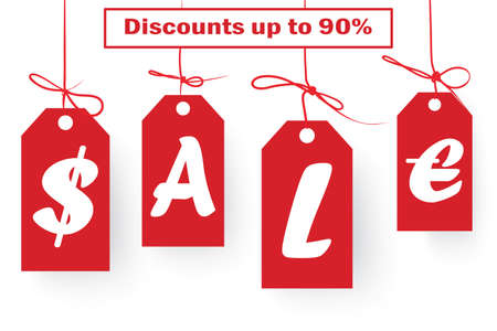Sale, price tag sign isolated on white background.のイラスト素材