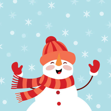 Vintage Christmas poster design with snowman charactersのイラスト素材