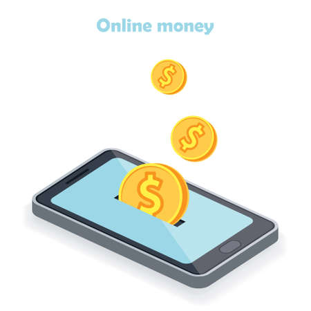 Mock-up design website flat design concept digital marketing. digital money analyze with graph chart. Vector illustration.のイラスト素材