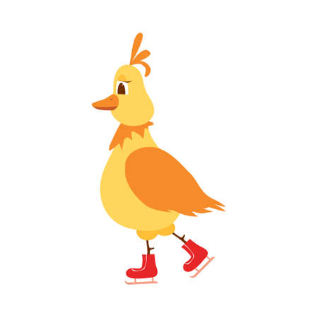 Illustration of a trendy laying hen on a white background. Vector illustrationのイラスト素材