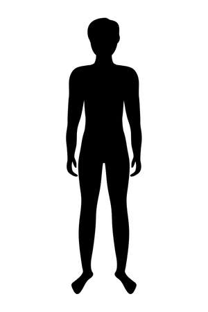Man, man. Vector silhouette on white isolated background.のイラスト素材
