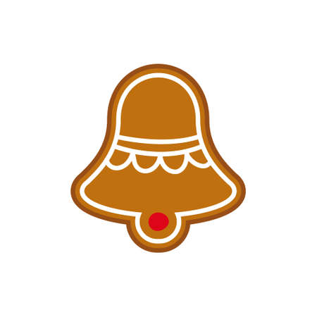 Christmas gingerbread cookie on white isolated background. Vector illustration.のイラスト素材