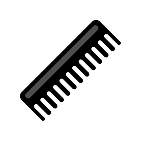 Comb, Barber comb, black plastic comb vector illustration.のイラスト素材
