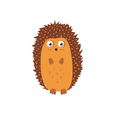 Vector illustration of cute hedgehog isolated on white background.のイラスト素材