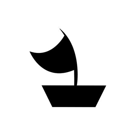 Sailing boat icon. Vector illustration. Silhouette on a white background.のイラスト素材