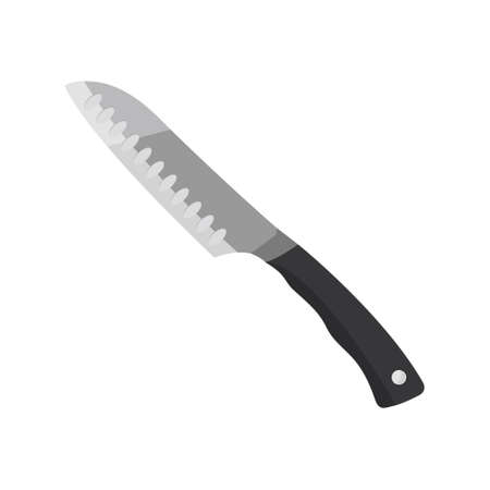 Kitchen knife icon Isolated on white background. Vector illustration in a flat style.のイラスト素材