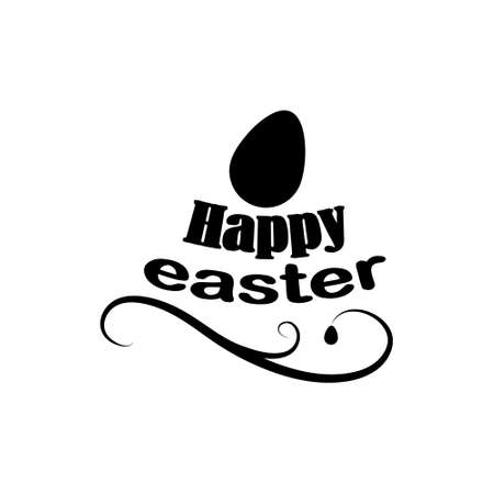 Happy Easter lettering card. Hand drawn lettering poster for Easter. Ink illustration. Modern calligraphy. Happy Easter typography background.のイラスト素材