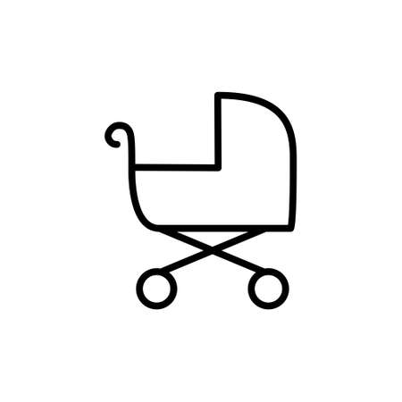 Baby Stroller icon on white isolated background. Vector illustration.のイラスト素材