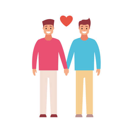 Happy family. Vector flat design illustration on white background.のイラスト素材
