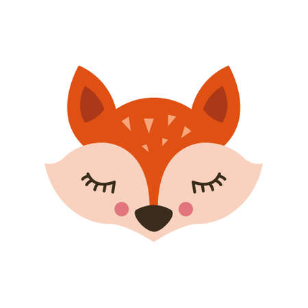 Cute fox. Vector illustration, eps on a white background.のイラスト素材