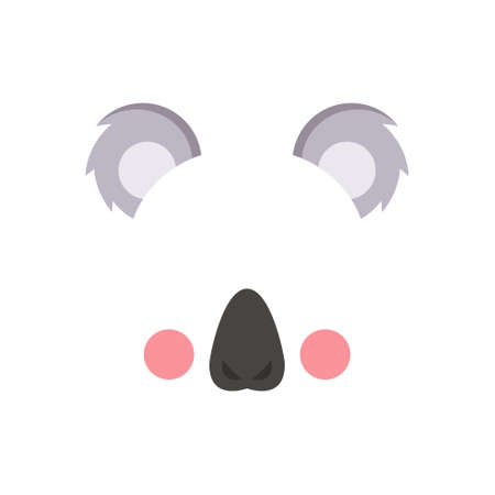 Be a koala at the party. Mask. Vector illustration isolated on white background.のイラスト素材