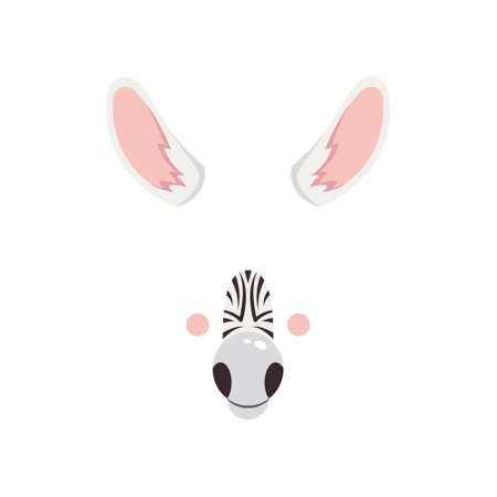 Be a zebra at the party. Mask. Vector illustration isolated on white background.のイラスト素材