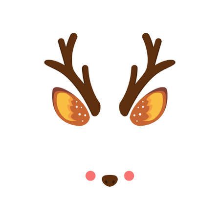 Deer mask. Vector illustration isolated on white background ..のイラスト素材