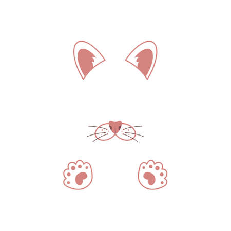 Be the cat at the party. Mask. Vector illustration isolated on white background.のイラスト素材