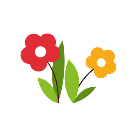 Flowers. Children s pattern on a white background. Vector illustration.のイラスト素材