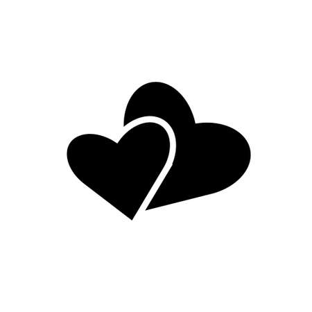Heart Icon Vector. Perfect Love symbol. Valentine's Day sign, emblem isolated on white background with shadow, Flat style for graphic and web design, logo. black pictogram.のイラスト素材