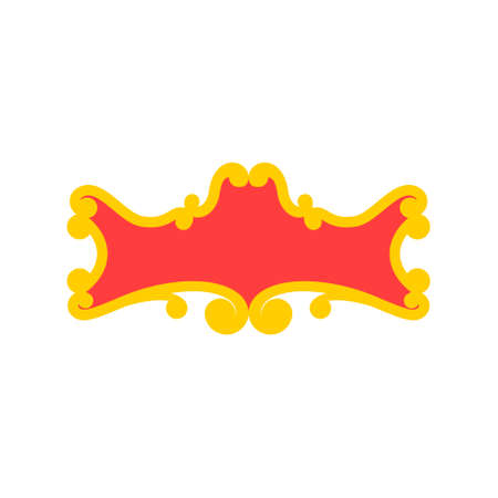 Badge with banner Illustration of a red and yellow badge with a banner for a message.のイラスト素材