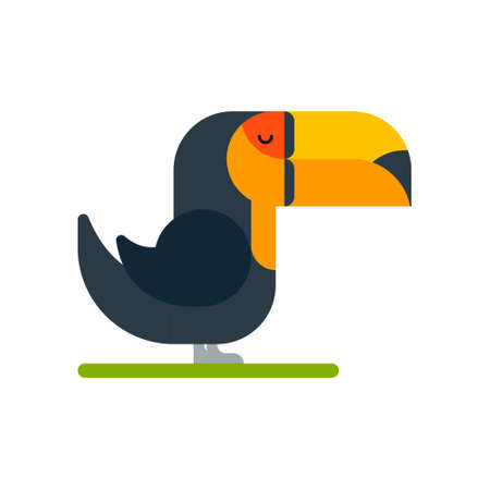 Brazilian toucan bird nature, vector illustration on white background. Icon.のイラスト素材