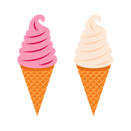 Ice cream icon, simple style, vector illustration on white background.のイラスト素材