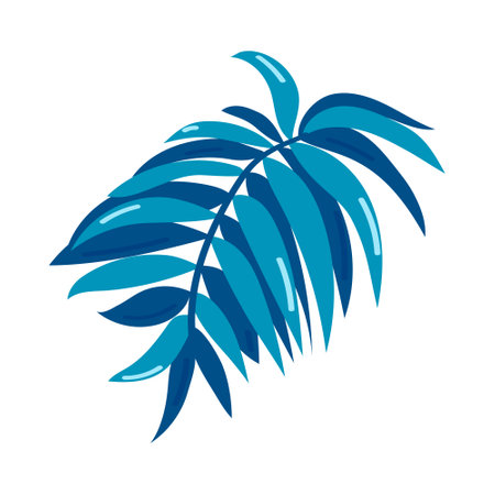 Silhouette of tropical leaf isolated on white background.のイラスト素材