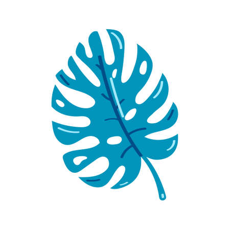 Silhouette of tropical leaf isolated on white background.のイラスト素材