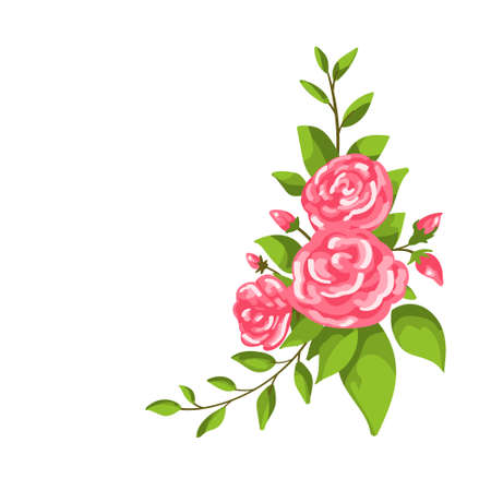 Rose flower. Vector icon on white isolated background. Design for postcards.のイラスト素材