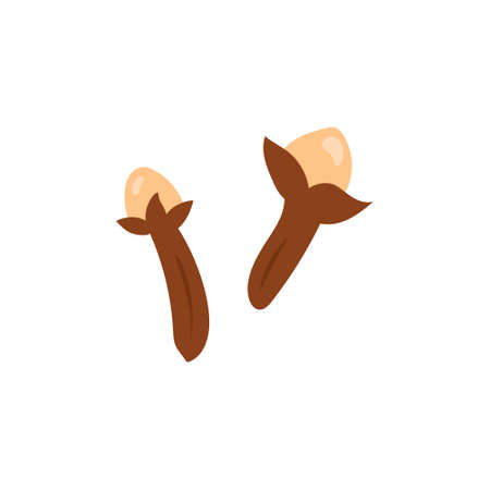 Spice clove color flat icon on white background. Vector illustration.のイラスト素材