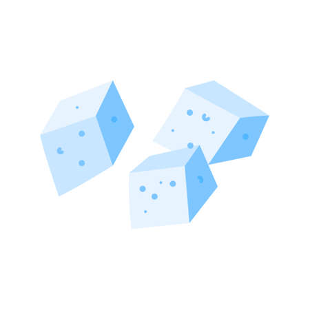 Sugar low poly. Sweet, nutritious, tasty sugar. Refined sugar vector. Refined sugar in triangulation technique. Vector illustration.のイラスト素材
