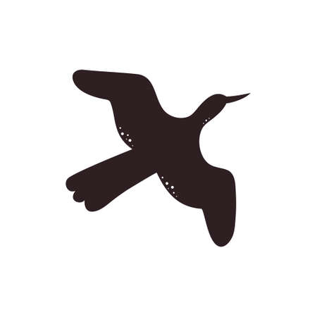 Bird silhouette vector illustration isolated on white background.のイラスト素材