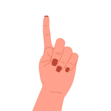 Counting 1 fingers on a hand, isolated on white background, vector illustration.のイラスト素材
