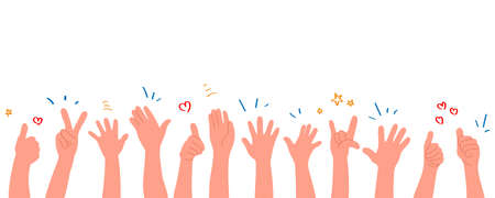 Human hands clapping. applaud hands. vector illustration in flat styleのイラスト素材