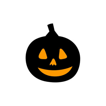 Halloween pumpkin icon on a white background. Vector illustration.のイラスト素材