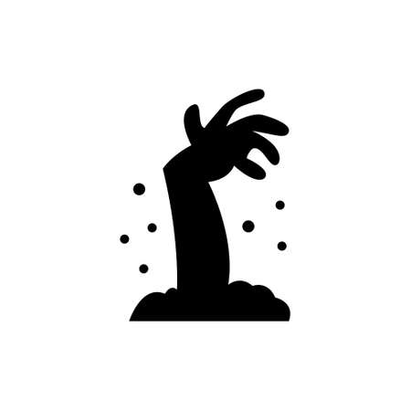 Zombie hand, silhouette, vector illustration on a white background.のイラスト素材