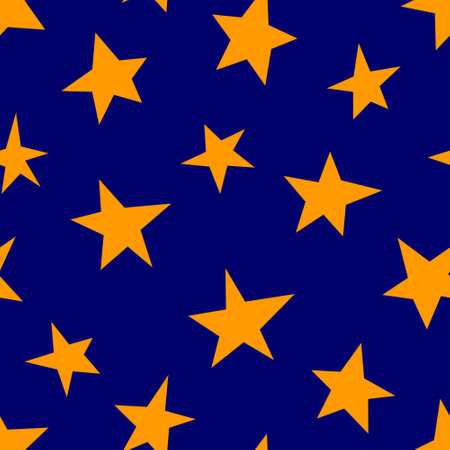 Stars seamless pattern on a blue background. Vector illustration.のイラスト素材