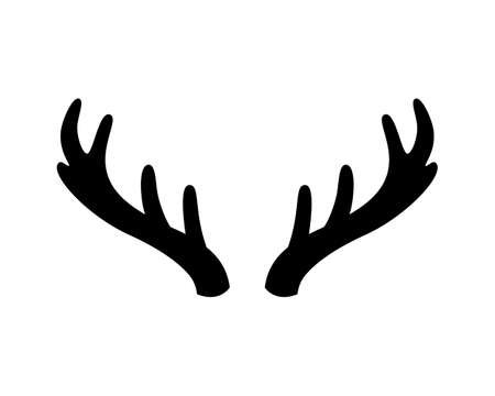 Deer antlers on a white background. Vector illustration. Icon.のイラスト素材