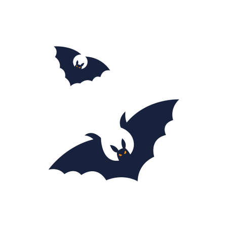 Bats silhouettes - Halloween vector illustration isolated on white background.のイラスト素材