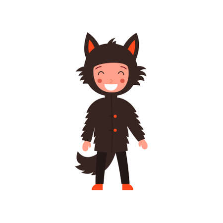 Cute werewolf - cartoon character - vector illustration isolated on white background.のイラスト素材