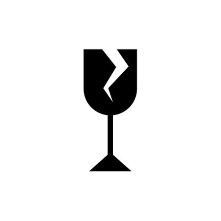 Broken glass. Vector illustration isolated on white background, icon.のイラスト素材