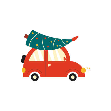 Vector illustration of a side view, car on a white background.のイラスト素材