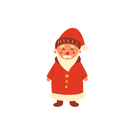 Santa claus on white background. Vector illustration for retro christmas card.のイラスト素材