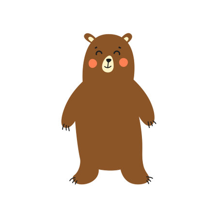 Bear. Design of vector illustrations of fashionable fabrics, textile graphics, prints.のイラスト素材