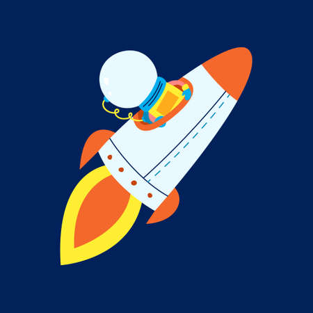 Flat design, Astronaut floats in space, Vector illustration, Infographic element.