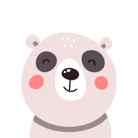 Cute panda face on white isolated background. Vector illustration.のイラスト素材