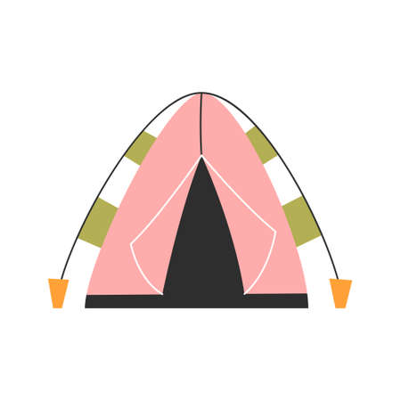The only canvas tent on a white background. Vector illustration.のイラスト素材