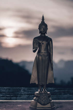 Buddha at the viewpoint of tiger caveの写真素材