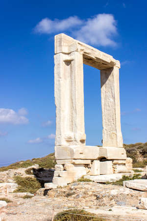 Gate of Apollon Temple in Naxos island, greeceの写真素材
