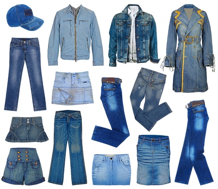 set of fashion jeansの写真素材