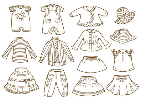 collection of children clothesのイラスト素材