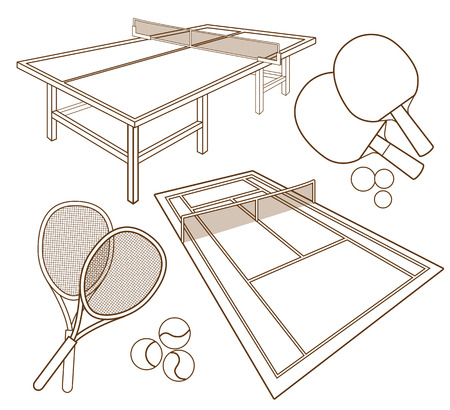 set of different icons for tennisのイラスト素材